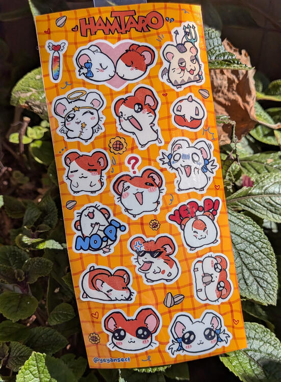 Hamtaro Vinyl Sticker Sheet