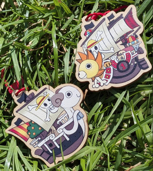 One Piece Wooden Ship Charms